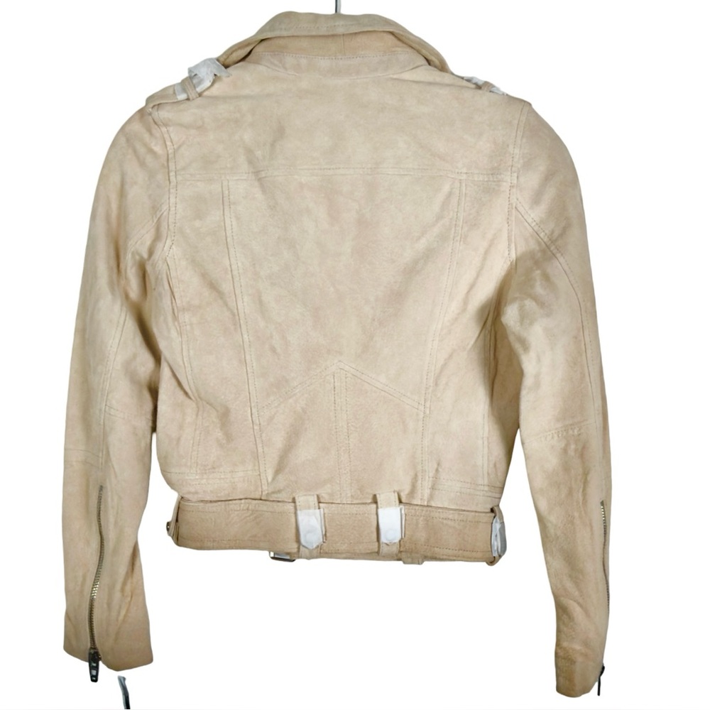 Blank NYC Tan Suede Leather Moto XS Jacket New - Picture 3 of 10
